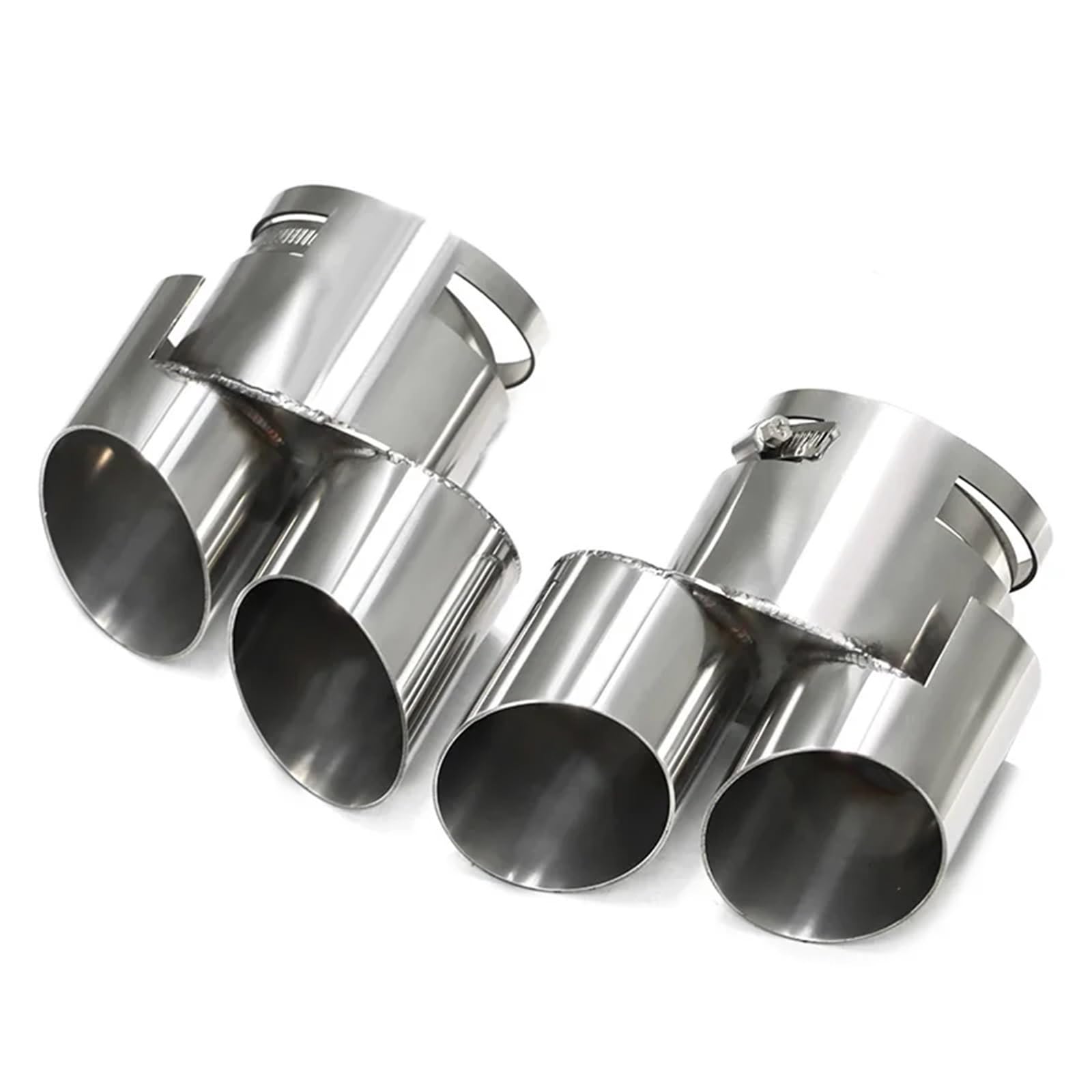 Auspuffblenden 1 Paar Quad-Auspuffblende Für X5 G05 X6 G06 X7 G07 Heck-Upgrade Größere Doppelauspuffendrohre Schalldämpfer-Endrohre Endrohrblende(Silber) von ZSKSJHSJ