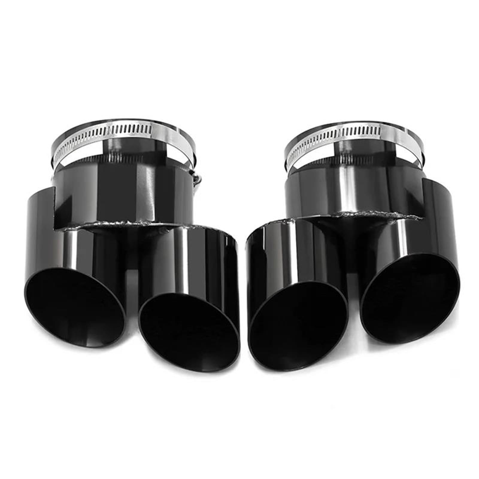 Auspuffblenden 1 Paar Quad Black Auspuffblende Für G05 X5 G06 X6 G07 X7 Auspuffanlage Endrohre Schalldämpfer Edelstahl Keine Schweißspitzen Endrohrblende(Schwarz) von ZSKSJHSJ