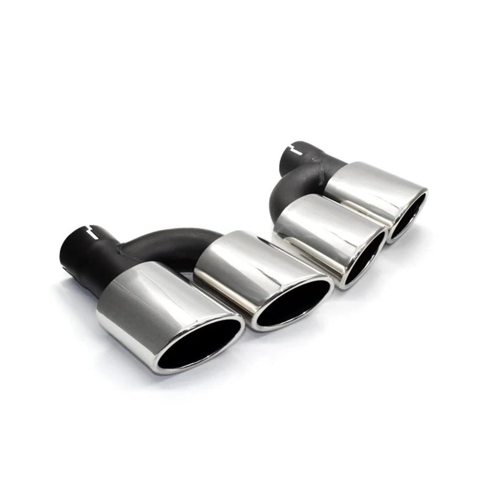 Auspuffblenden 1 Paar Vier Outlet Endrohre Für A4 A5 A6 A7 Upgrade Für S4 S5 S6 S7 Edelstahl Schwarz Schalldämpfer Auspuffanlage Endrohrblende(Silber) von ZSKSJHSJ