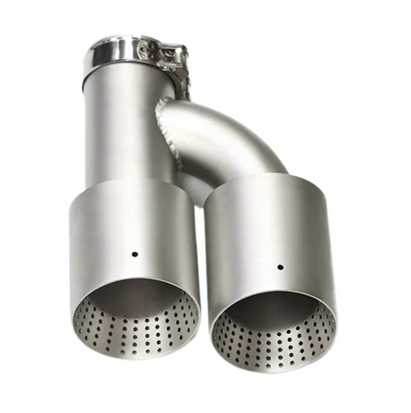 Auspuffblenden 1 STK Mattes Edelstahl-Doppelauspuffendrohr Universal-Auspuffsystem Schalldämpferspitze H-TYP-Düse Für Golf R Für MK7 Für GTI-Auspuff Endrohrblende(Right ID60MMOD101MM) von ZSKSJHSJ