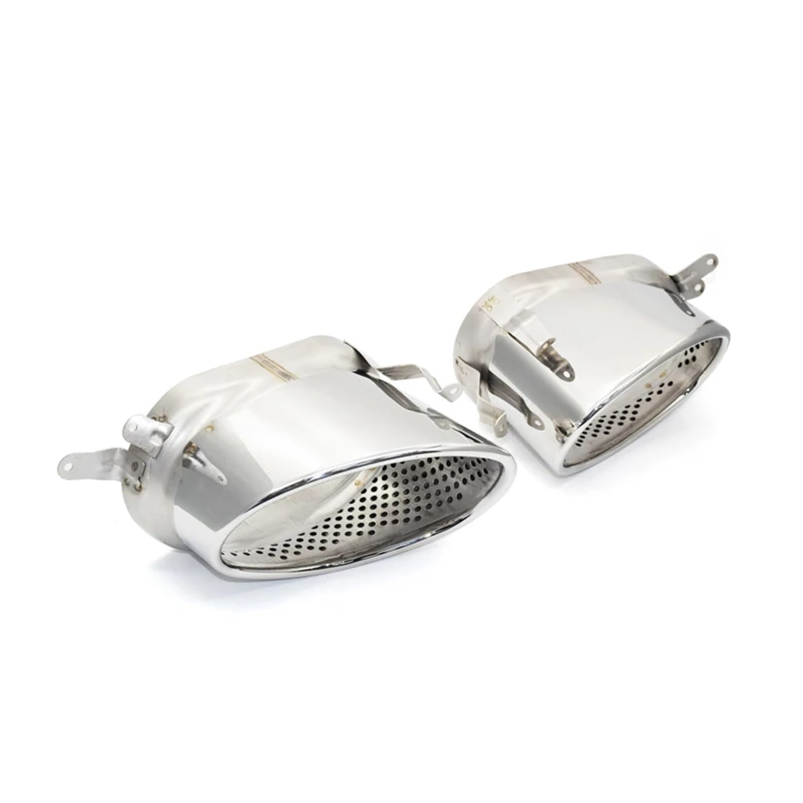 Auspuffblenden 1 Set 304 Edelstahl Auspuffrohr Schwarz Schalldämpfer Für A4 A5 A6 A7 RS3 RS4 RS6 RS7 Schalldämpfer Spitze Endrohr Auto Auspuff Endrohrblende(Silber) von ZSKSJHSJ