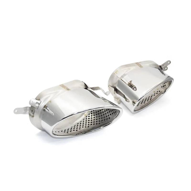 Auspuffblenden 1 Set 304 Edelstahl Auspuffrohr Schwarz Schalldämpfer Für A4 A5 A6 A7 RS3 RS4 RS6 RS7 Schalldämpfer Spitze Endrohr Auto Auspuff Endrohrblende(Silber) von ZSKSJHSJ