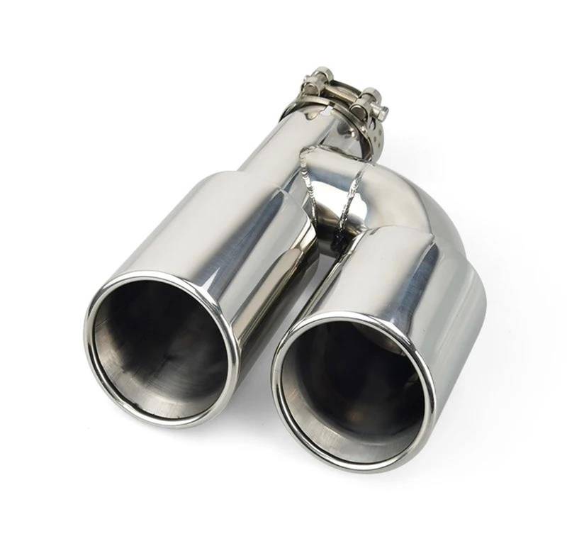 Auspuffblenden 1 Stück 304 Edelstahl Doppelauspuffrohre Typ H Für Universal-Autoschalldämpfer Ändern Sie Die Endrohre Endrohrblende(Right in63mm) von ZSKSJHSJ