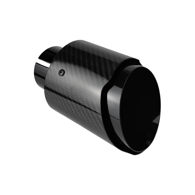 Auspuffblenden 1 Stück Universal Auto Endrohr Edelstahl Schalldämpfer Hell Schwarz Twill Glänzend Schalldämpfer Auspuffdüse Spitze Endrohrblende(63.5mm-101mm) von ZSKSJHSJ