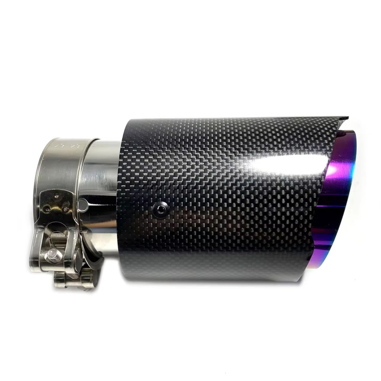 Auspuffblenden 1PC Auto Auspuff Spitze Lila Rohr Glänzend Carbon Fiber Plain Schalldämpfer Rohr Auto Teile Auspuffrohr Modifikation Endrohrblende(IN 51MM-OUT 76MM) von ZSKSJHSJ