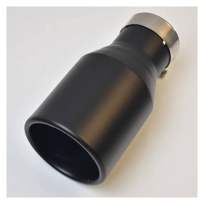 Auspuffblenden 1PC Universal Auto Zubehör Edelstahl Lockige Flansch Schalldämpfer Matt Schwarz Spitze Ende Rohr Endrohrblende(ID 63 OD 101mm) von ZSKSJHSJ