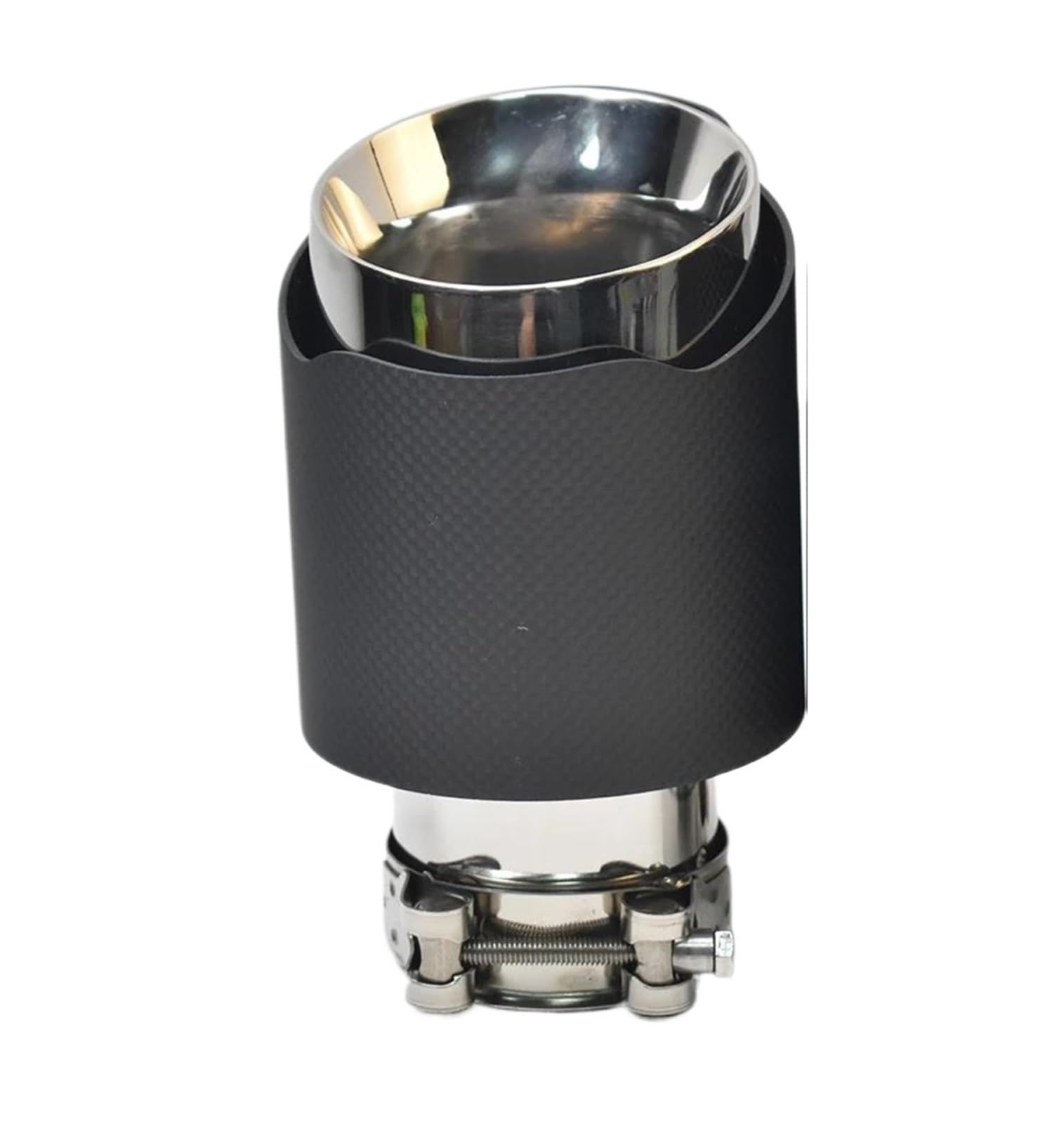 Auspuffblenden 1Pc Auto Auspuffrohr Gerade Flansch Glänzend Carbon Schwanz Ende Spitze Edelstahl Bevel Schalldämpfer Rohr Endrohrblende(54-101mm matt) von ZSKSJHSJ