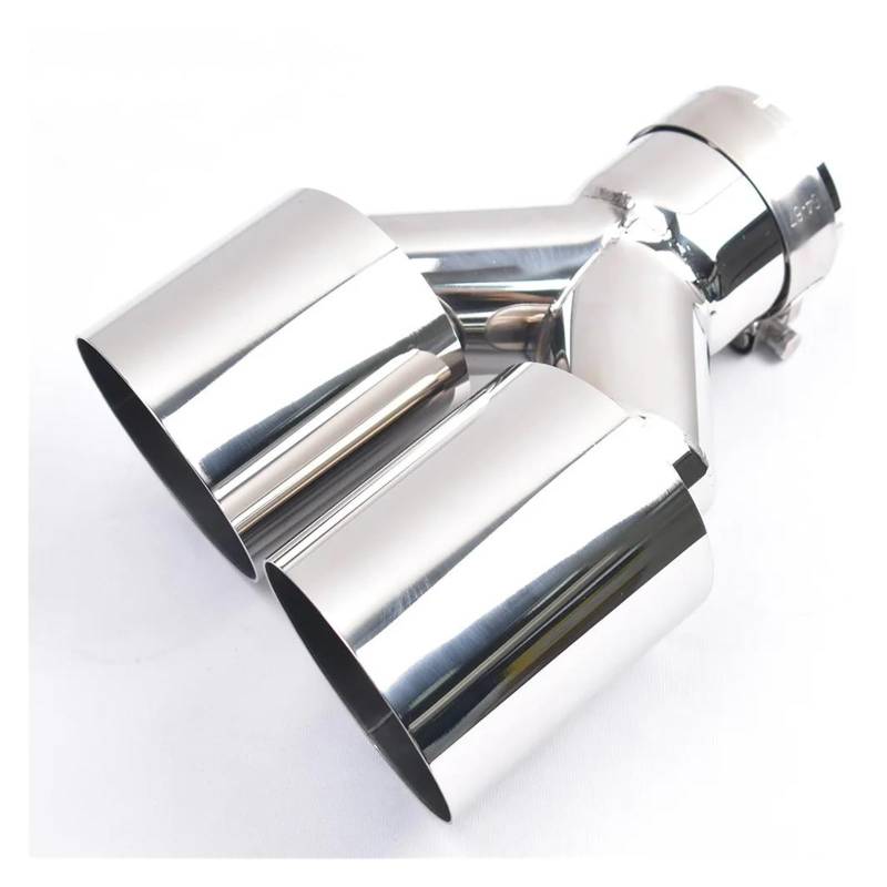 Auspuffblenden 1Pc Duble Schalldämpfer Universal Links Oder Rechts Seite Glänzend Edelstahl Abgewinkelt Auspuff Spitze Endrohrblende(IN 57MM OUT 101MM) von ZSKSJHSJ