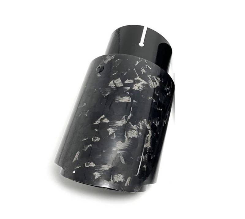 Auspuffblenden 1Pcs Einzel Auto Auspuff Spitze Schwarz Rohr Glänzend Geschmiedet Carbon Faser Schalldämpfer Endrohr Auspuff Düse Universal Endrohrblende(ID 48MM-OD 76MM) von ZSKSJHSJ