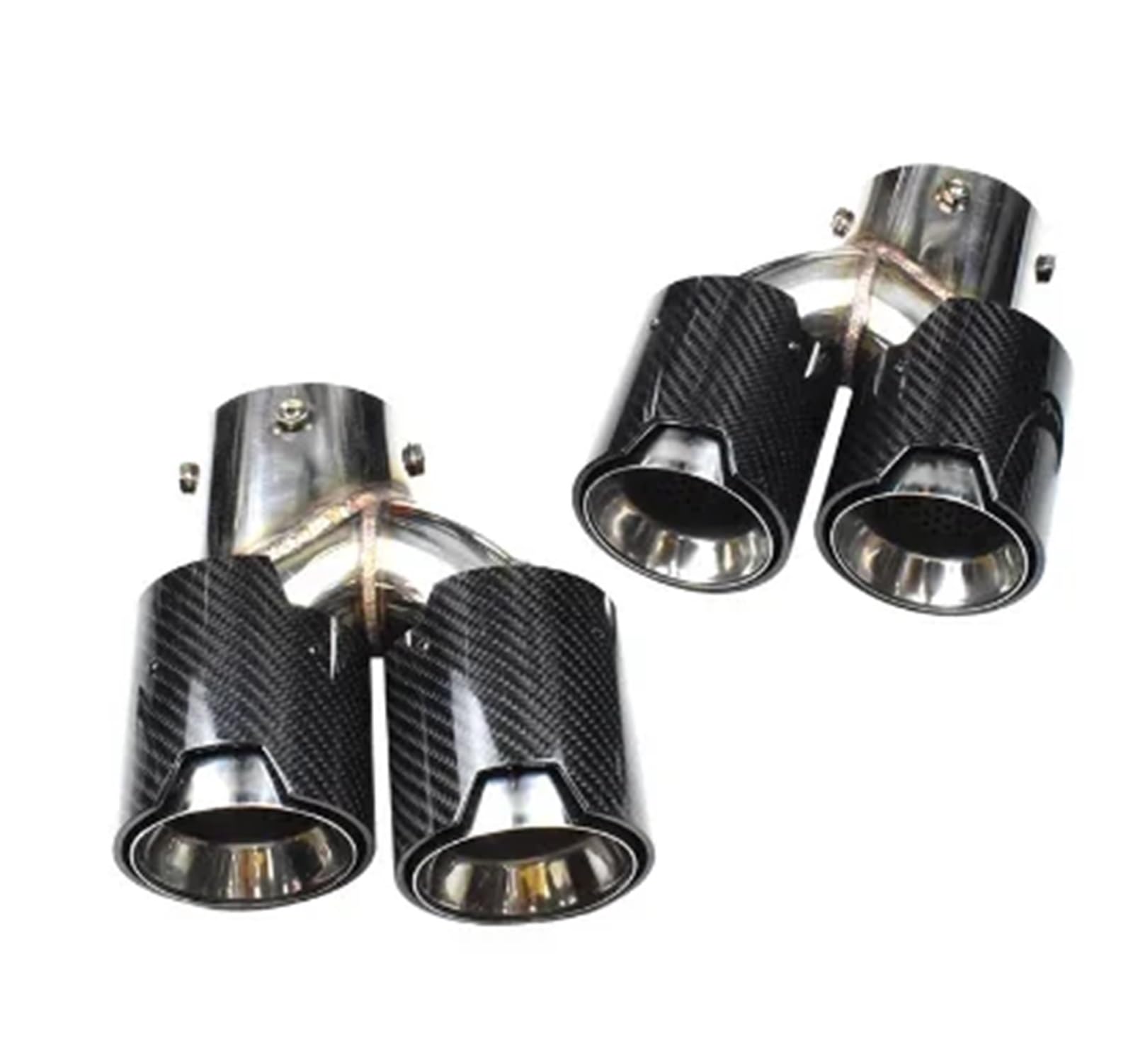 Auspuffblenden 1Set Auspuffblenden Für G20 G21 G22 G23 G26 G28 G42 Für M240i Für M330i Für M340i Für M440i Carbon Fiber Schalldämpfer Endrohr Endrohrblende(Silber) von ZSKSJHSJ