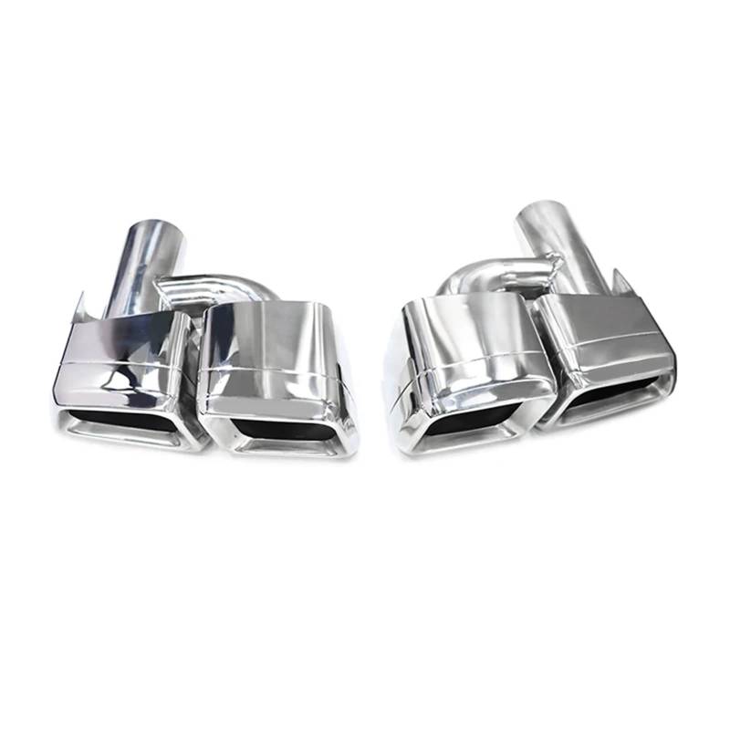 Auspuffblenden 2 Stücke Auto Quad Auspuff Tipp Für Mercedes Für Benz Für W212 E63 W204 Schalldämpfer Auspuff Spitze Abgasanlage Düse Endrohrblende(H Silver) von ZSKSJHSJ