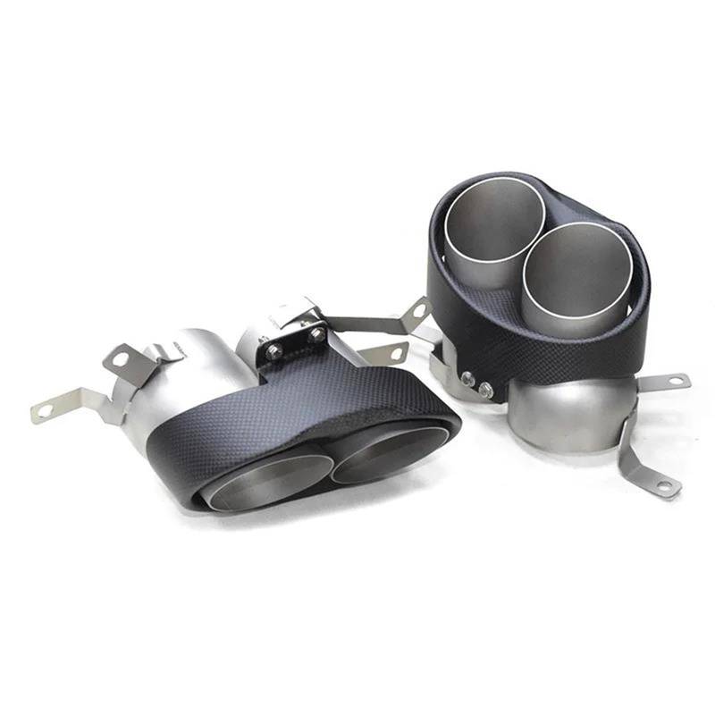 Auspuffblenden 2 Stücke Carbon Fiber Auspuff Tipp Für A3 A4 A5 A6 A7 RS3 RS4 RS5 RS6 RS7 Schalldämpfer Spitze Endrohr Auspuff System Düse Endrohrblende von ZSKSJHSJ