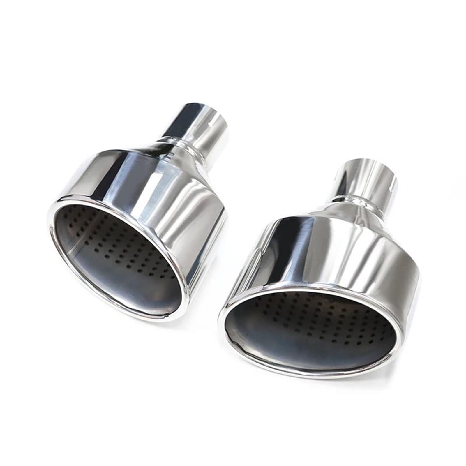 Auspuffblenden 2 Stücke Universal Auto Auspuffblende Für SQ5 Leom Edelstahl Auto Rolled Oval Outlet Schräg Schneiden Endrohr Schalldämpfer Spitze Endrohrblende(Silber) von ZSKSJHSJ