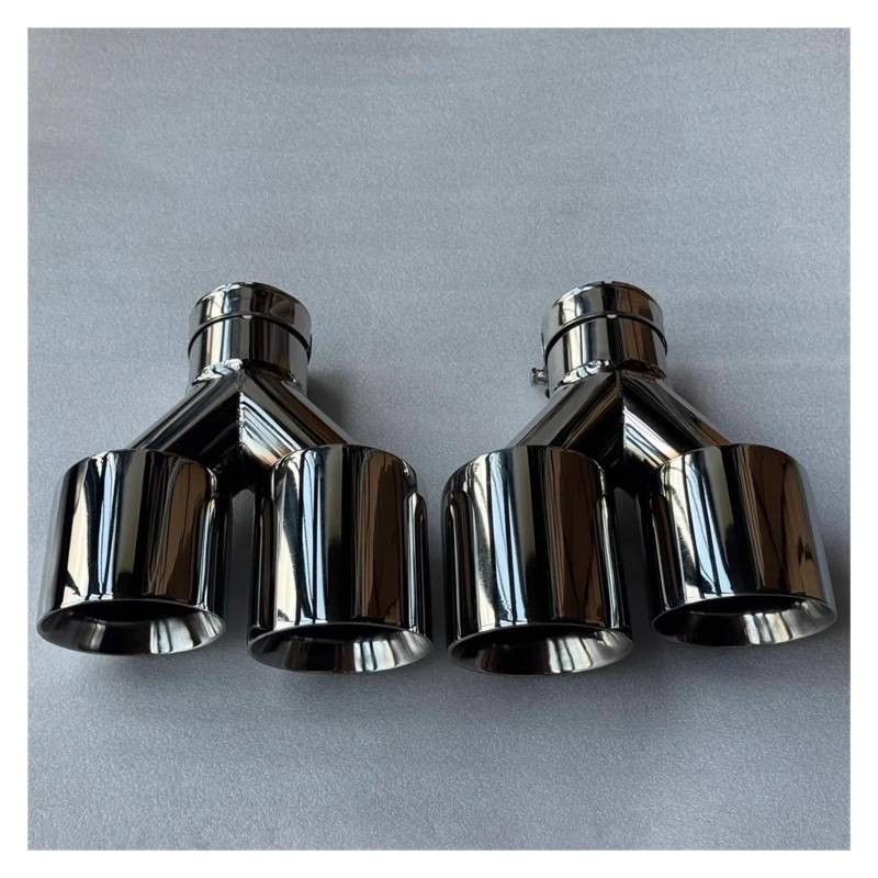 Auspuffblenden 2Pcs Y Rohr Dual Auto Auspuff Tipps Splitter Doppel Ausgang Auspuff Düse Schalldämpfer Spitze Endrohr Für Alle Auto Endrohrblende(ID 70MM-OD 89MM) von ZSKSJHSJ