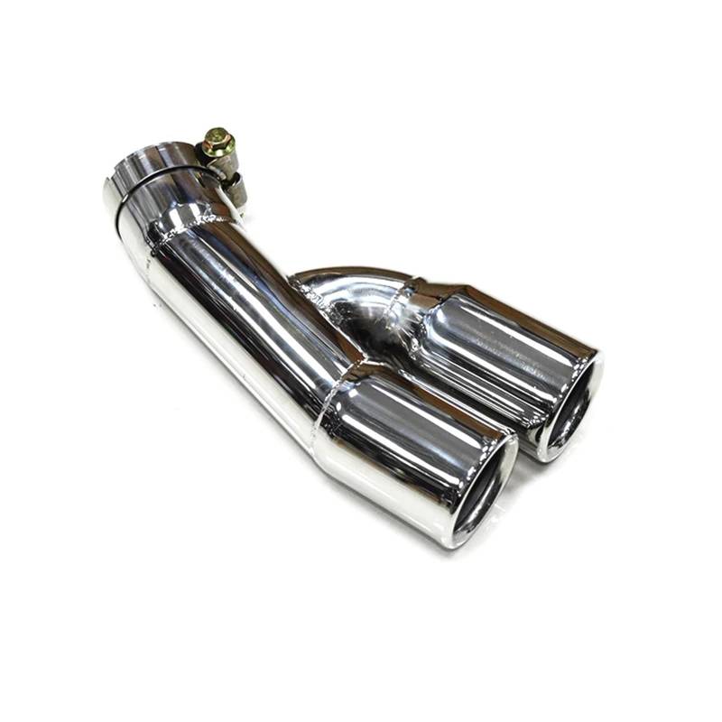 Auspuffblenden 304 Edelstahl Dual Out Auto Auspuffrohr Für F30 320i Schalldämpfer Spitze 3 Serie 2013-2016 Endrohr Düse Endrohrblende(Silber) von ZSKSJHSJ