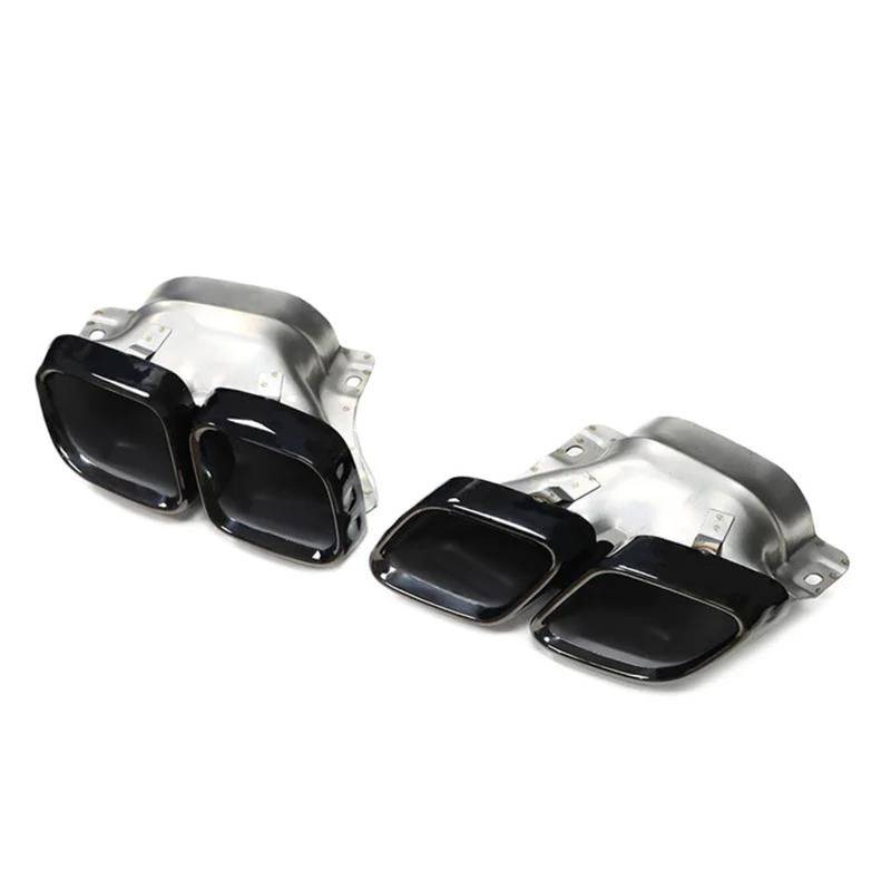 Auspuffblenden 304 Edelstahl Quad Auto Auspuff Tipps Ersatz Für Benz Für C63 W206 S206 2022 2023 Schalldämpfer Endrohr Düse Endrohrblende(Schwarz) von ZSKSJHSJ