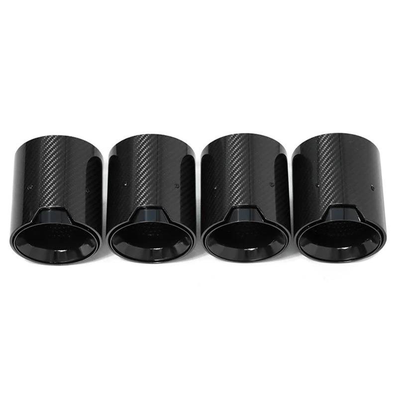 Auspuffblenden 4 PCS Auspuffblende Für M5 F90 Carbon Fiber Endrohr Schalldämpfer Düse Auspuff Header Endrohrblende(Carbon B) von ZSKSJHSJ