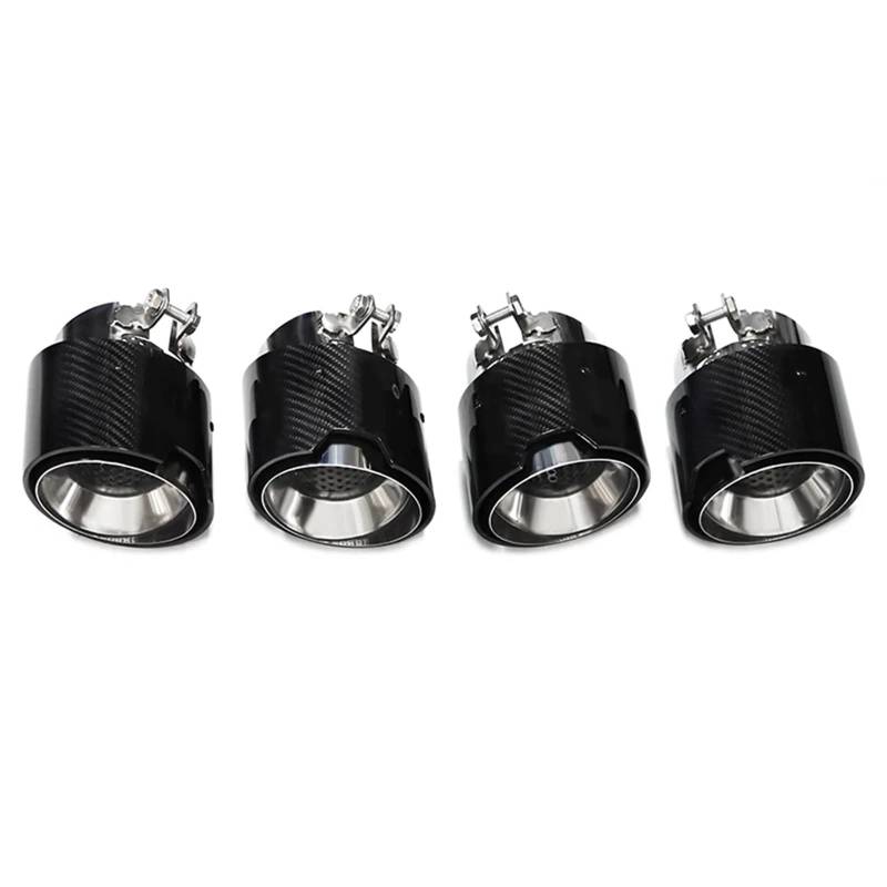 Auspuffblenden 4 PCS Carbon Fiber Exhaut Tipps Für M2 Für M3 Für M4 G80 G82 G83 G87 Schwarz Edelstahl Auspuff System Rohre Endrohrblende(Carbon A) von ZSKSJHSJ