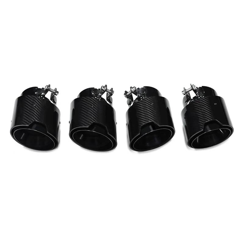 Auspuffblenden 4 PCS Carbon Fiber Exhaut Tipps Für M2 Für M3 Für M4 G80 G82 G83 G87 Schwarz Edelstahl Auspuff System Rohre Endrohrblende(Carbon F) von ZSKSJHSJ