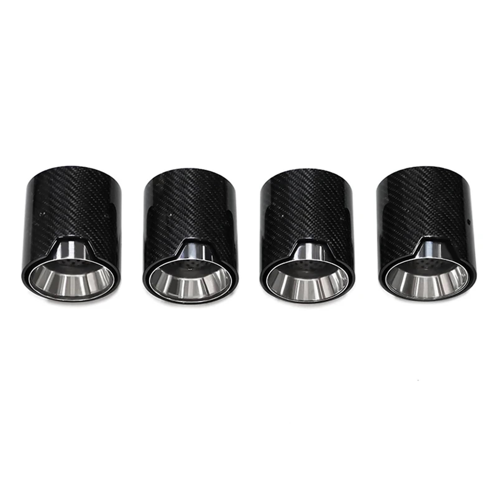 Auspuffblenden 4 STÜCKE Carbon Fiber Exhaut Spitze Für M5 F90 Carbon Fiber Auspuff Tipps Stecker Schalldämpfer Spitze Endrohr Endrohrblende(Silber) von ZSKSJHSJ