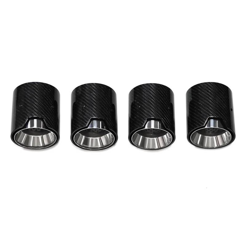 Auspuffblenden 4 STÜCKE Carbon Fiber Exhaut Spitze Für M5 F90 Carbon Fiber Auspuff Tipps Stecker Schalldämpfer Spitze Endrohr Endrohrblende(Silber) von ZSKSJHSJ