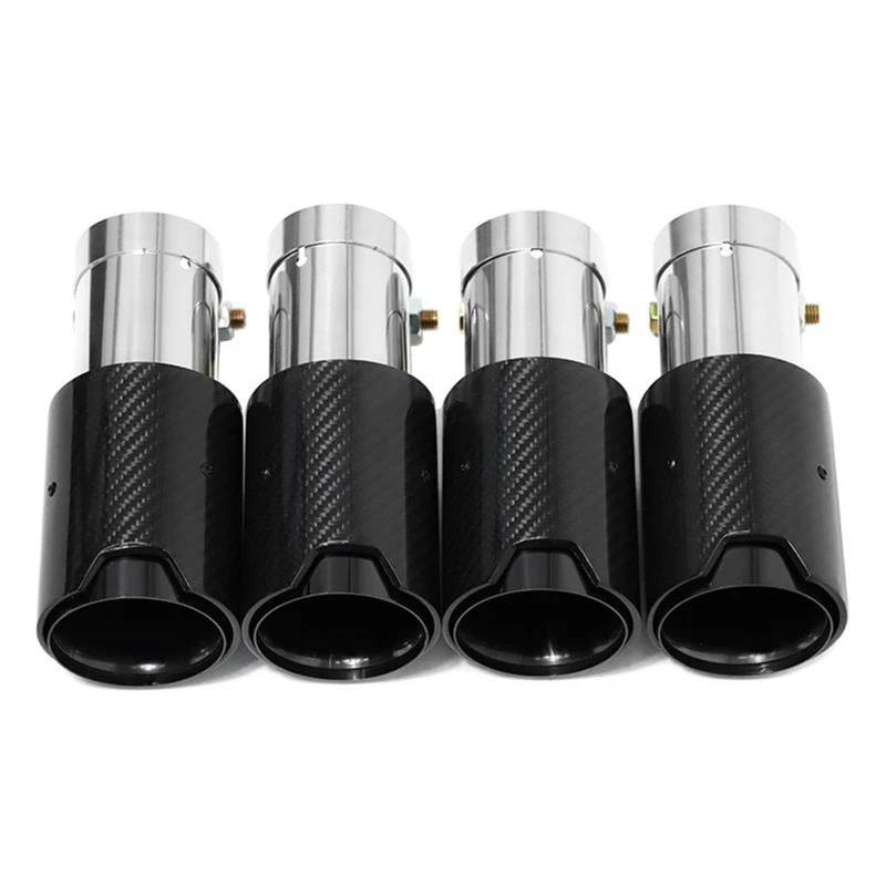 Auspuffblenden 4 Stücke Auspuff Tipp Für M3 E9x E90 E92 E93 80MM AUSPUFF TIPS 190mm Schalldämpfer Spitze Endrohr Düse Endrohrblende(Schwarz) von ZSKSJHSJ