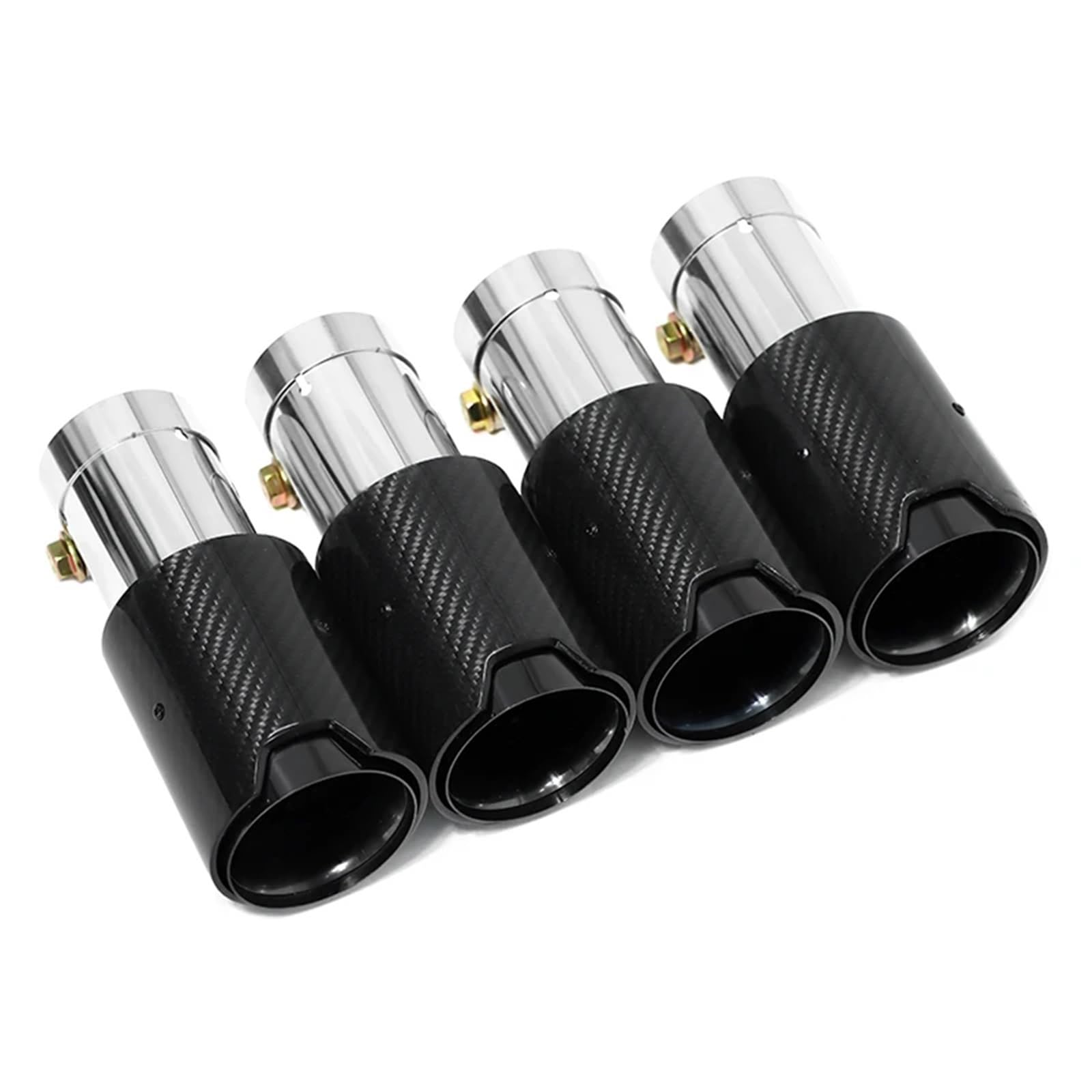 Auspuffblenden 4 Stücke Auspuffblende Für M3 E9x E90 E92 E93 80MM SCHWARZ GLÄNZEND Carbon Faser Schalldämpfer Tipps Endrohr Düse Endrohrblende(Schwarz) von ZSKSJHSJ