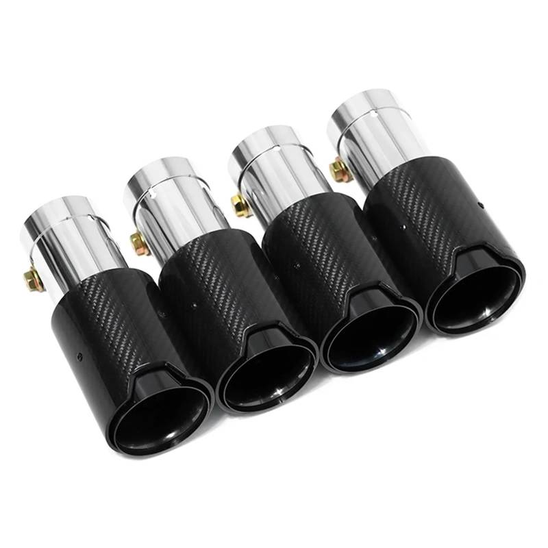 Auspuffblenden 4 Stücke Auspuffblende Für M3 E9x E90 E92 E93 80MM SCHWARZ GLÄNZEND Carbon Faser Schalldämpfer Tipps Endrohr Düse Endrohrblende(Schwarz) von ZSKSJHSJ