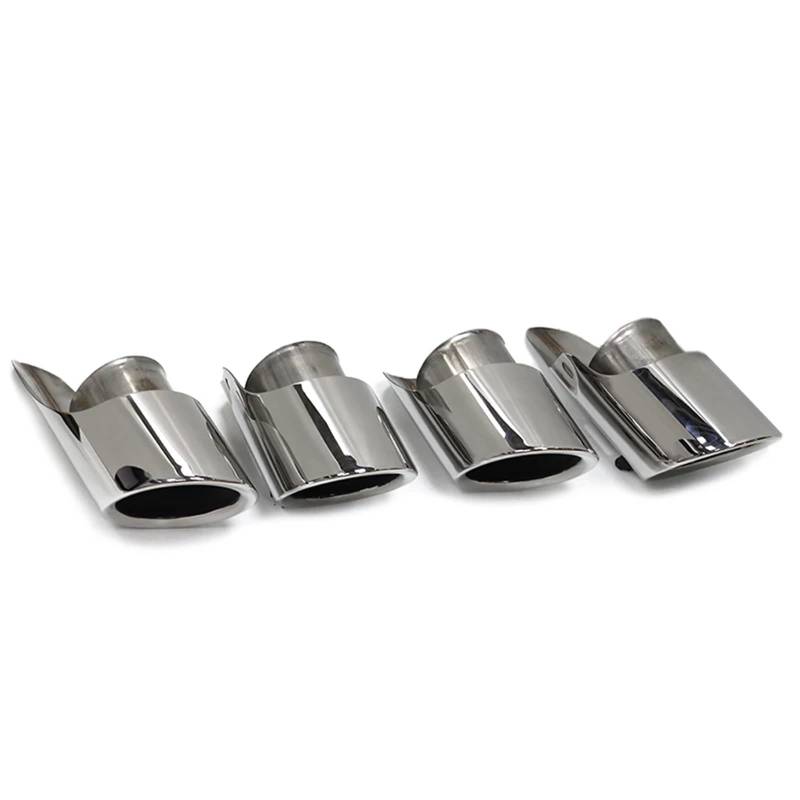 Auspuffblenden 4 Stücke Auto Auspuff Tipp Für Macan 3,0 T 2019 2020 2021 + Ersatz Schalldämpfer Spitze Auspuff System Düse Endrohrblende(Silber) von ZSKSJHSJ