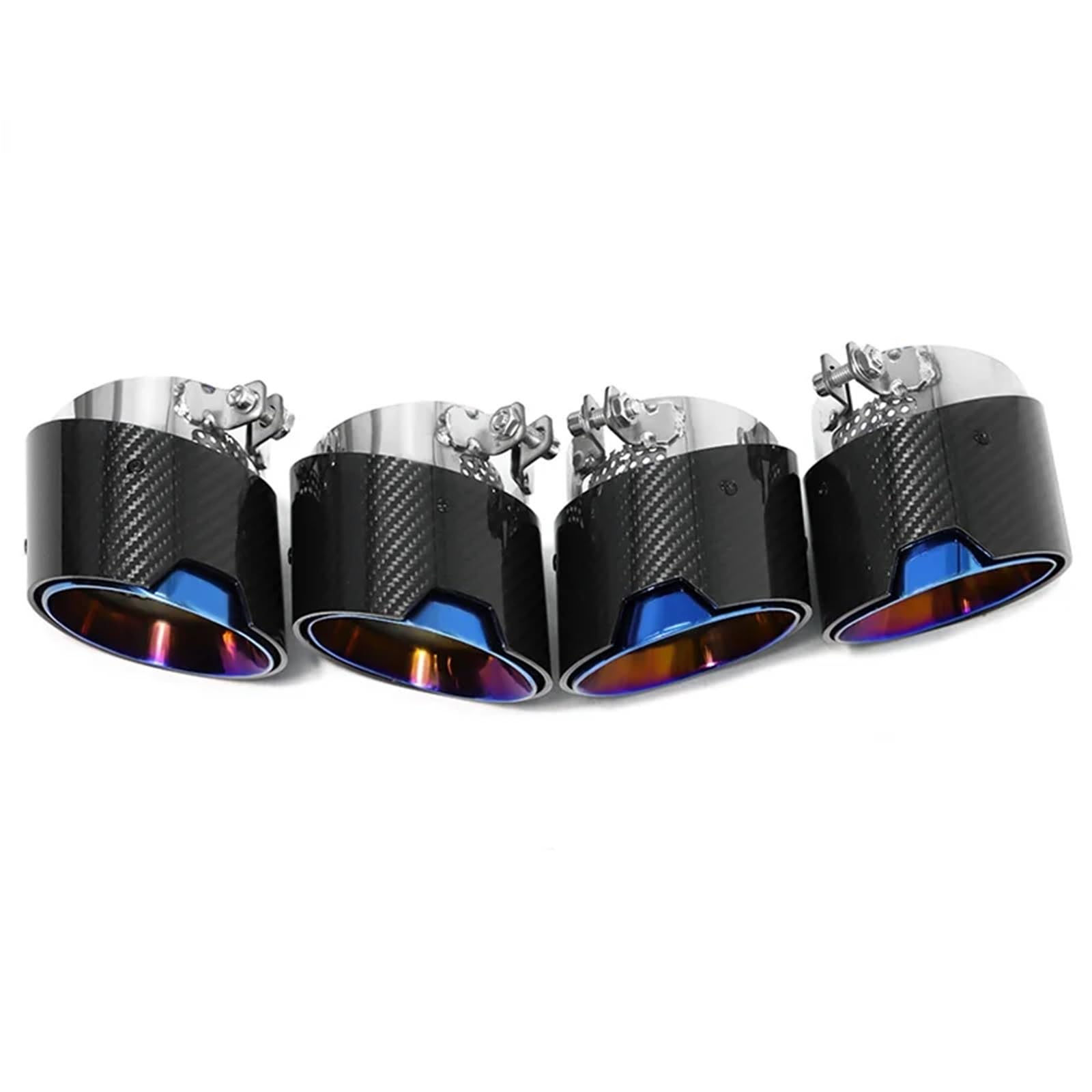 Auspuffblenden 4 Stücke Auto Auspuffblende Für X3M X4M F97 F98 Carbon Faser Auspuffrohr Direkt Stecker Schalldämpfer Spitze Düse Endrohr Endrohrblende(Blau) von ZSKSJHSJ