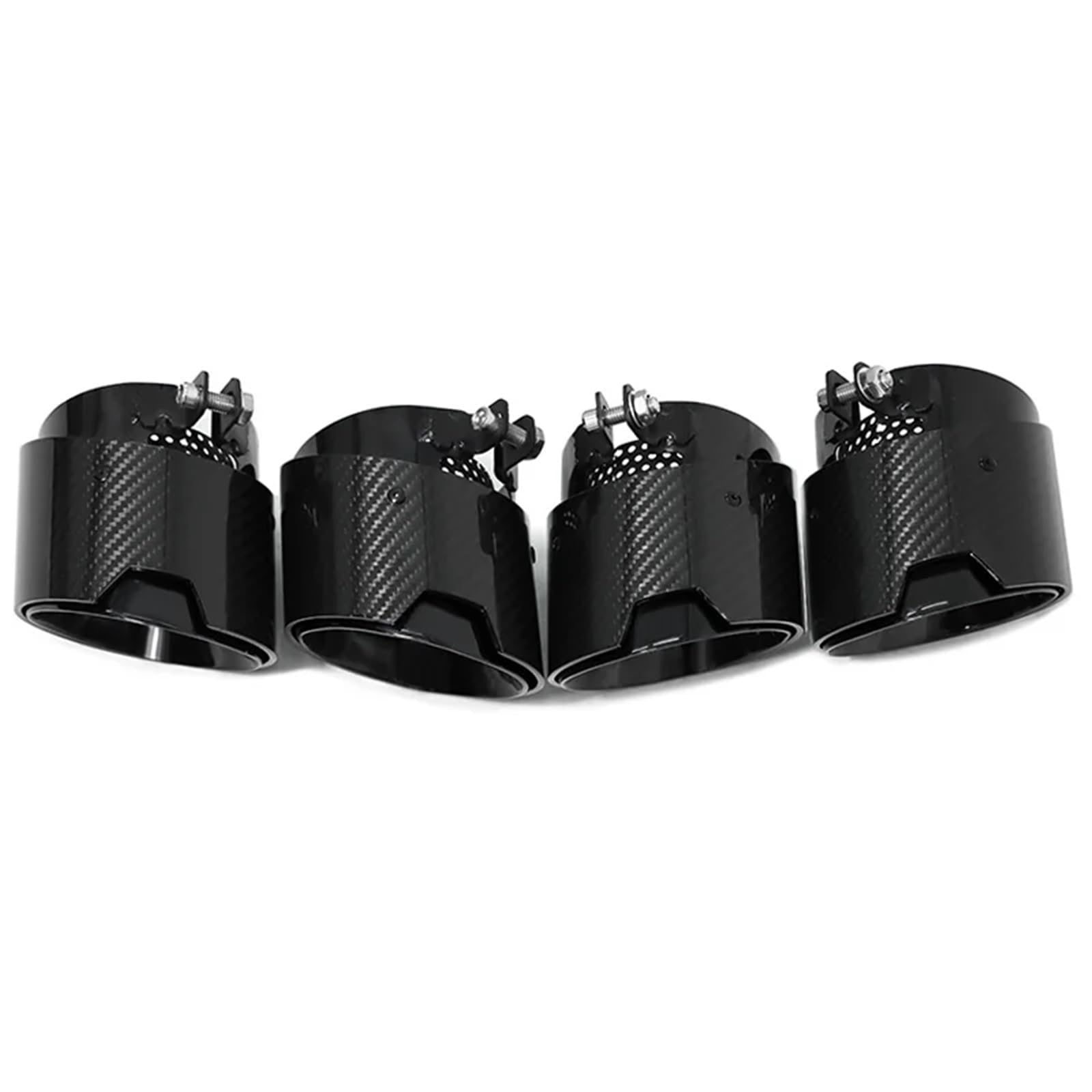 Auspuffblenden 4 Stücke Auto Auspuffblende Für X3M X4M F97 F98 Carbon Faser Auspuffrohr Direkt Stecker Schalldämpfer Spitze Düse Endrohr Endrohrblende(Schwarz) von ZSKSJHSJ