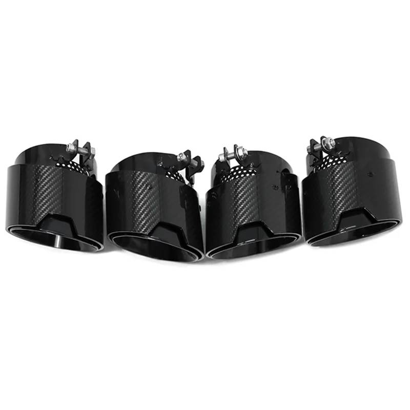 Auspuffblenden 4 Stücke Auto Auspuffblende Für X3M X4M F97 F98 Carbon Faser Auspuffrohr Direkt Stecker Schalldämpfer Spitze Düse Endrohr Endrohrblende(Schwarz) von ZSKSJHSJ