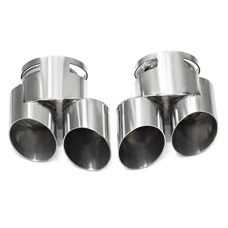 Auspuffblenden Auspuffblende Für G05 X5 G06 X6 Quad-Endrohr Auspuffrohr 304 Edelstahl Schwarz Schalldämpferspitze Düsenendrohr Endrohrblende(Silber) von ZSKSJHSJ
