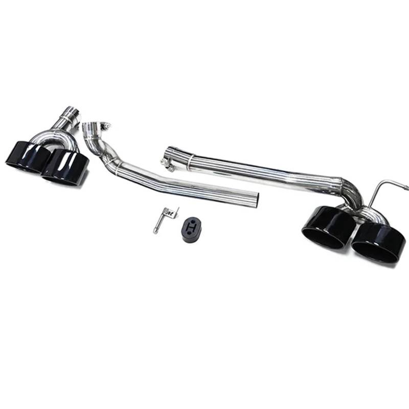Auspuffblenden Auspuffendrohr Für Mercedes Für Benz Für W204 C180 C200 C260 Upgrade Für C63 Vier-Auslass-Endrohr Schalldämpfer Abgasanlage Endrohrblende(Black 22cm) von ZSKSJHSJ