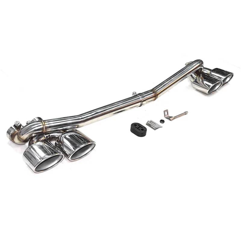 Auspuffblenden Auspuffendrohr Für Mercedes Für Benz Für W204 C180 C200 C260 Upgrade Für C63 Vier-Auslass-Endrohr Schalldämpfer Abgasanlage Endrohrblende(Silver 22cm) von ZSKSJHSJ