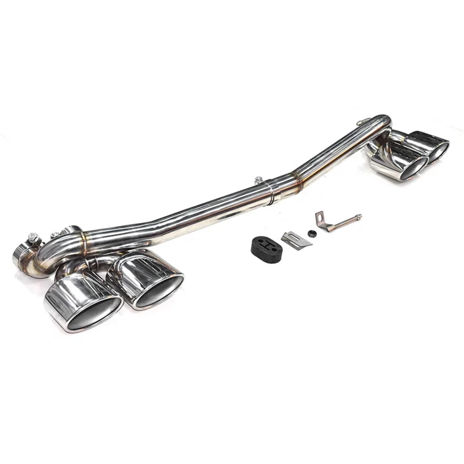 Auspuffblenden Auspuffendrohr Für Mercedes Für Benz Für W204 C180 C200 C260 Upgrade Für C63 Vier-Auslass-Endrohr Schalldämpfer Abgasanlage Endrohrblende(Silver 26cm) von ZSKSJHSJ