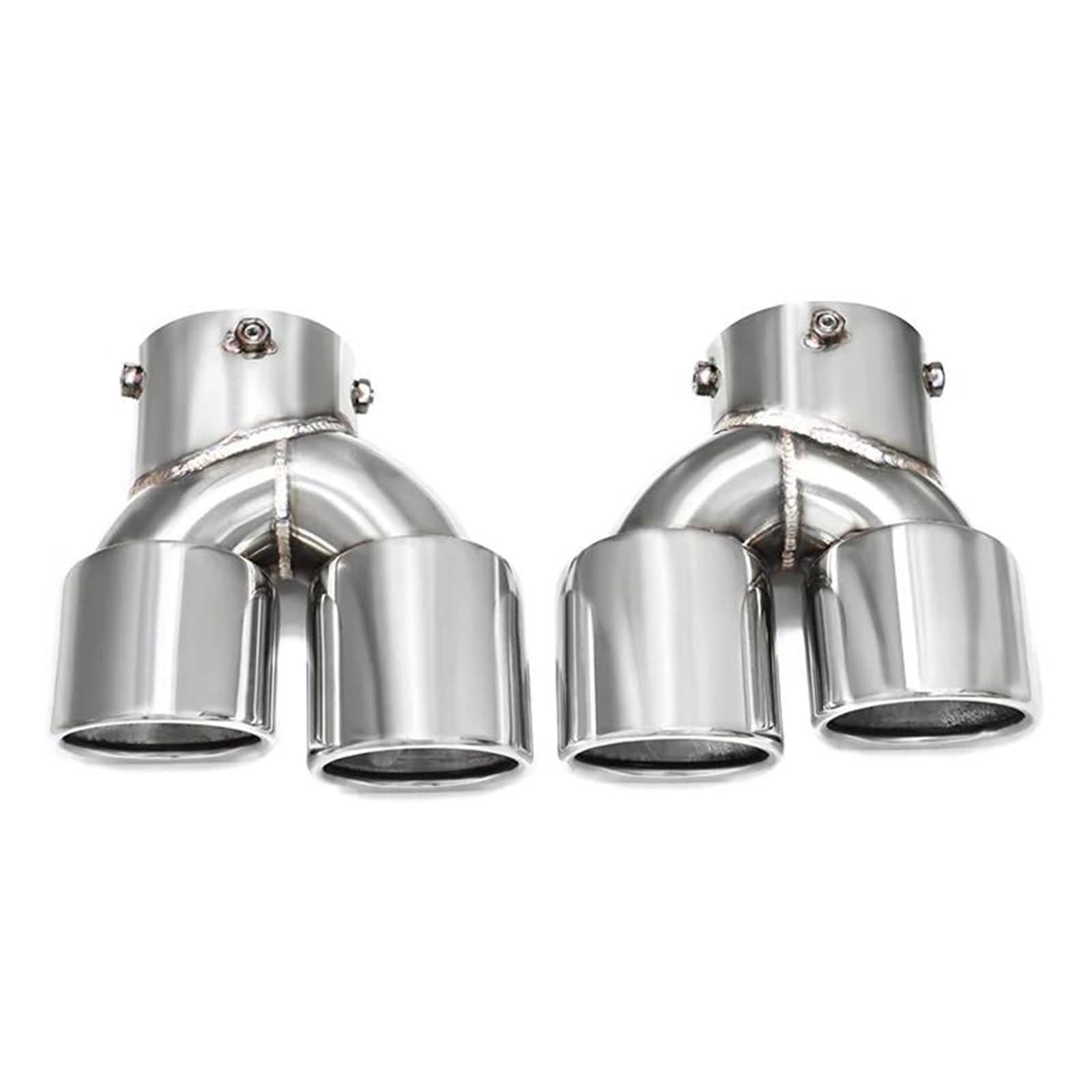 Auspuffblenden Auto Quad Auspuff Tipp Für M240i G42 2019 2020 2021 2022 + Carbon Faser Schalldämpfer Spitze Düse Endrohr Auspuff Endrohrblende(Silber) von ZSKSJHSJ