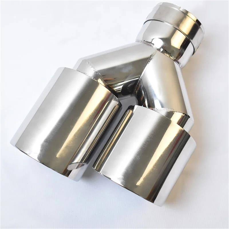 Auspuffblenden Dual Auto Zubehör Modifikation Edelstahl Universal Automobil Auspuffrohr Doppel Schalldämpfer Spitze Für Toyota Endrohrblende(ID 60 OD 101 MM) von ZSKSJHSJ
