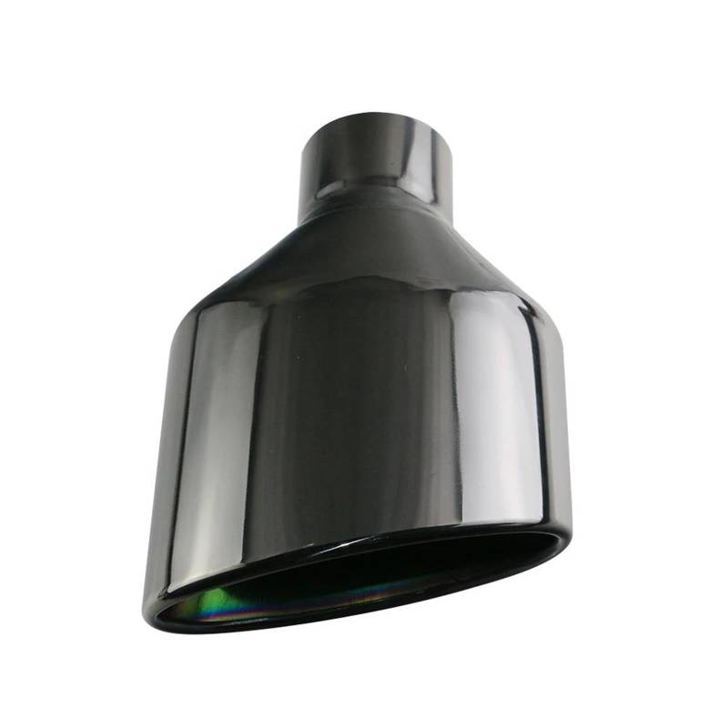 Auspuffblenden Edelstahl Auto Auspuff Endrohr Schnittstelle 63mm Schräg Gerollt Outlet Auto Schalldämpfer Endrohr Schwarz Silber Endrohrblende(Black Right) von ZSKSJHSJ