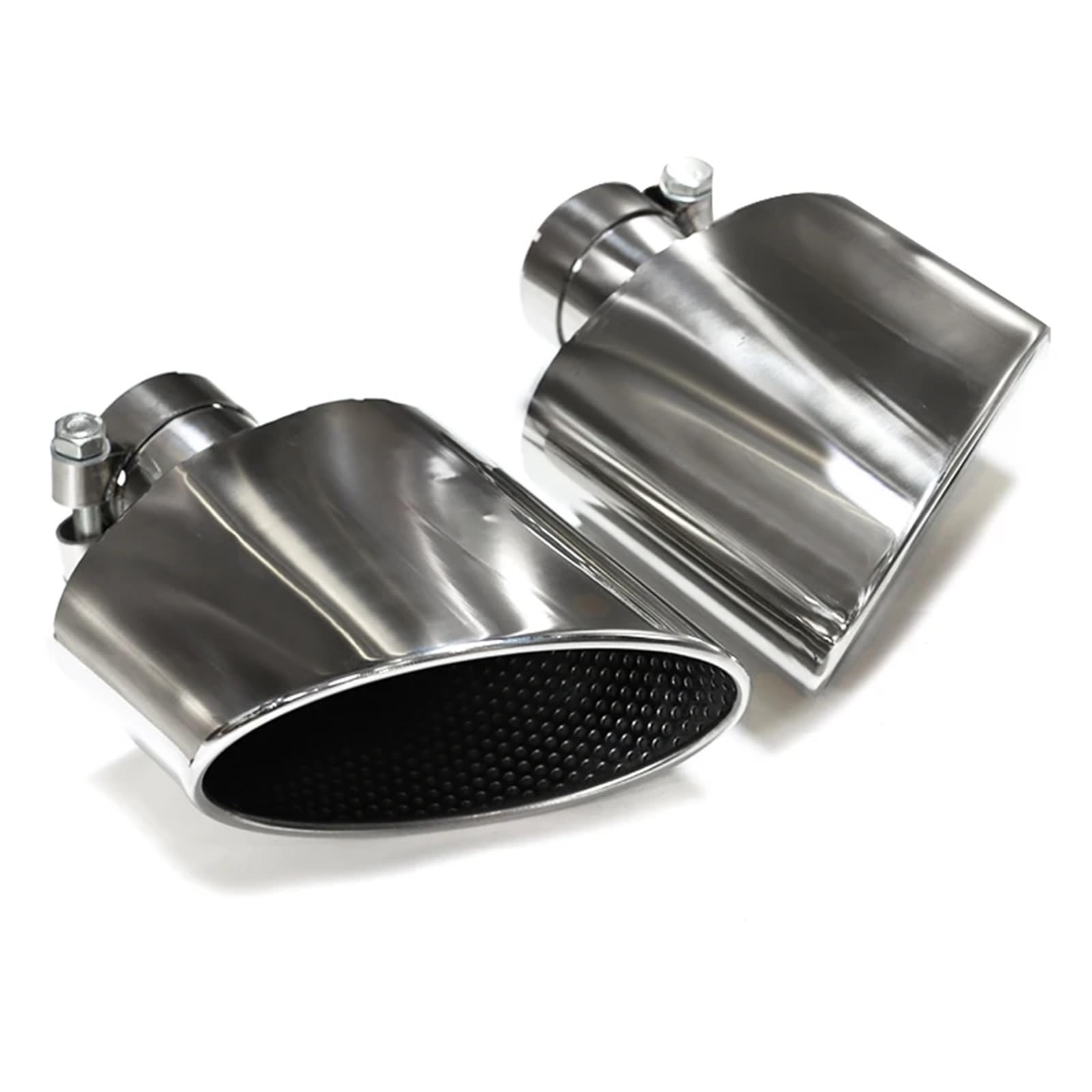 Auspuffblenden Für A4 A5 A6 A7 Upgrade Für RS4 RS6 RS5 RS7 Ovaler Auspuff Endrohr Auspuffanlage Autozubehör Endrohrblende(Silber) von ZSKSJHSJ