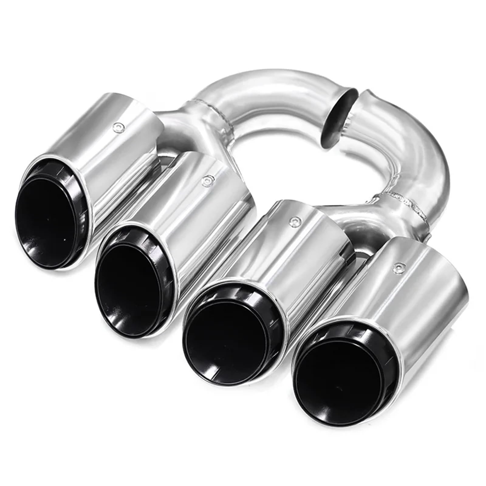Auspuffblenden Für Cayenne 2011-2014 Auspuff Modifikation Upgrade Dual Outlet Quad Sport Endrohr Edelstahl Schalldämpfer Endrohrblende(Short Silver) von ZSKSJHSJ