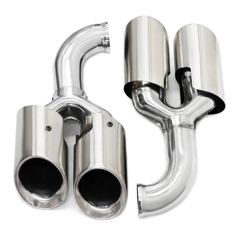 Auspuffblenden Für Cayenne 2011-2014 Auspuff Modifikation Upgrade Quad Endrohr 304 Edelstahl Schalldämpfer Spitze Düse Endrohrblende(Silver A Long) von ZSKSJHSJ