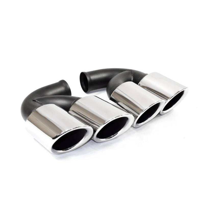 Auspuffblenden Für Cayenne 2011-2014 Auspuff Modifikation Upgrade Quad Endrohr 304 Edelstahl Schalldämpfer Spitze Düse Endrohrblende(Silver B Short) von ZSKSJHSJ