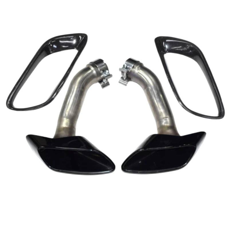 Auspuffblenden Passend Für X6 E71 2008–2013 Auspuffrohr-Modifikation Vierfach-Endrohrspitze Schalldämpfer Quadratische Öffnung Schwarze Auspuffhaube Endrohrblende(Black2) von ZSKSJHSJ