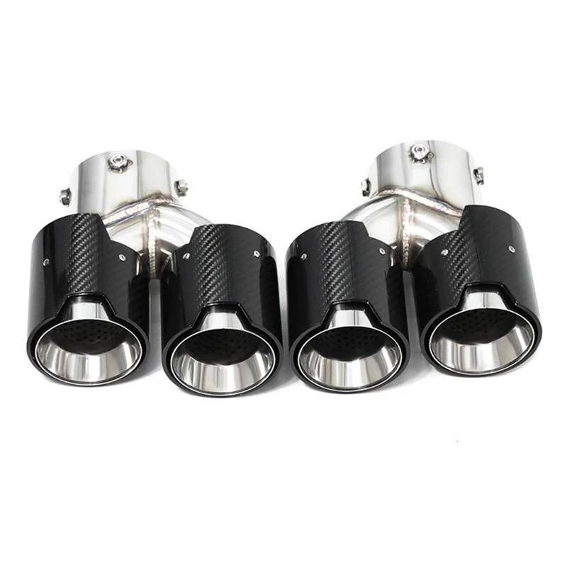Auspuffblenden Quad-Auto-Auspuffrohr Kohlefaser-Auspuffspitze Für G20 G21 Für M340i 2019 2020 2021+ Schalldämpferspitze Endrohr-Abgassystem Endrohrblende(Black D) von ZSKSJHSJ