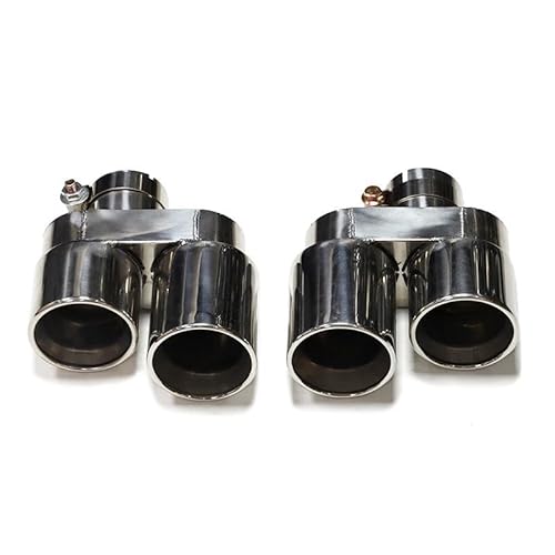 Auspuffblenden Quad Carbon Fiber Auspuff Tipp Für G20 G21 330i 320d 330d 325i Schalldämpfer Spitze Auspuff Düse Auspuffrohr 2.5'' Zoll Endrohr Endrohrblende(Silber) von ZSKSJHSJ