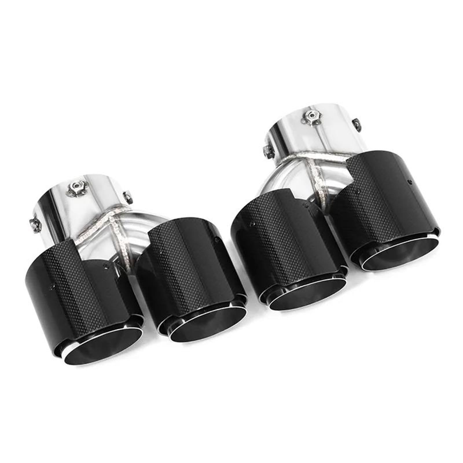 Auspuffblenden Quad Carbon Fiber Auspuff Tipp Für G22 G23 Für M440i 2021 2022 Dual Auspuffrohr Schalldämpfer Spitze Auspuff System Düse Endrohr Endrohrblende(Carbon look H) von ZSKSJHSJ