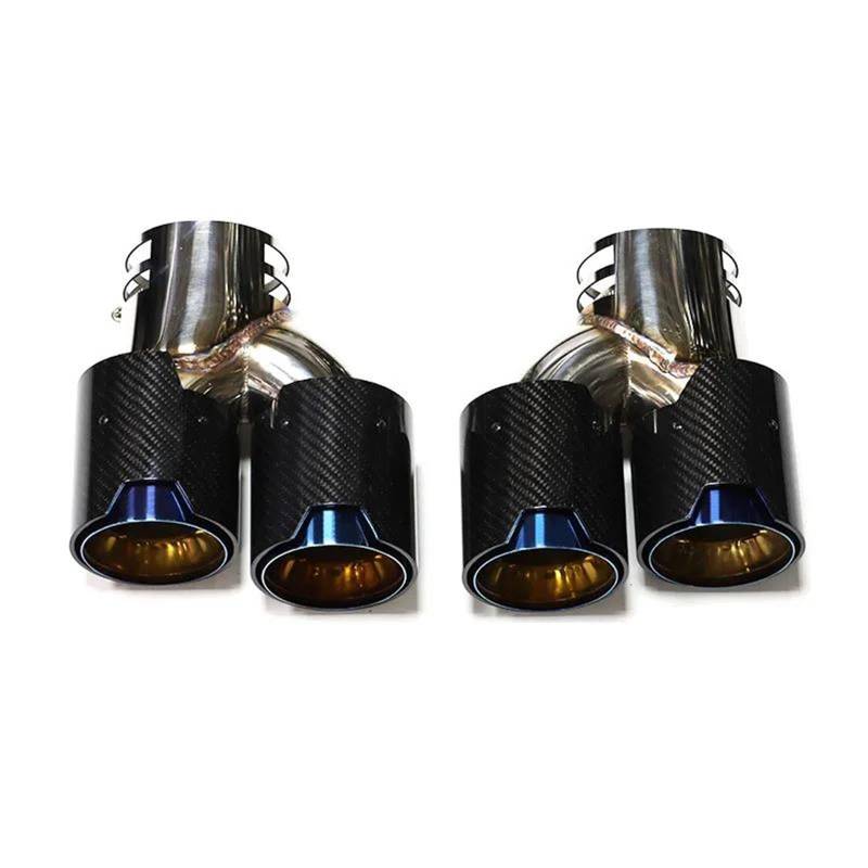 Auspuffblenden Quad Carbon Fiber Auspuff Tipp Für G22 G23 Für M440i 2021 2022 Dual Auspuffrohr Schalldämpfer Spitze Auspuff System Düse Endrohr Endrohrblende(Carbon look M) von ZSKSJHSJ