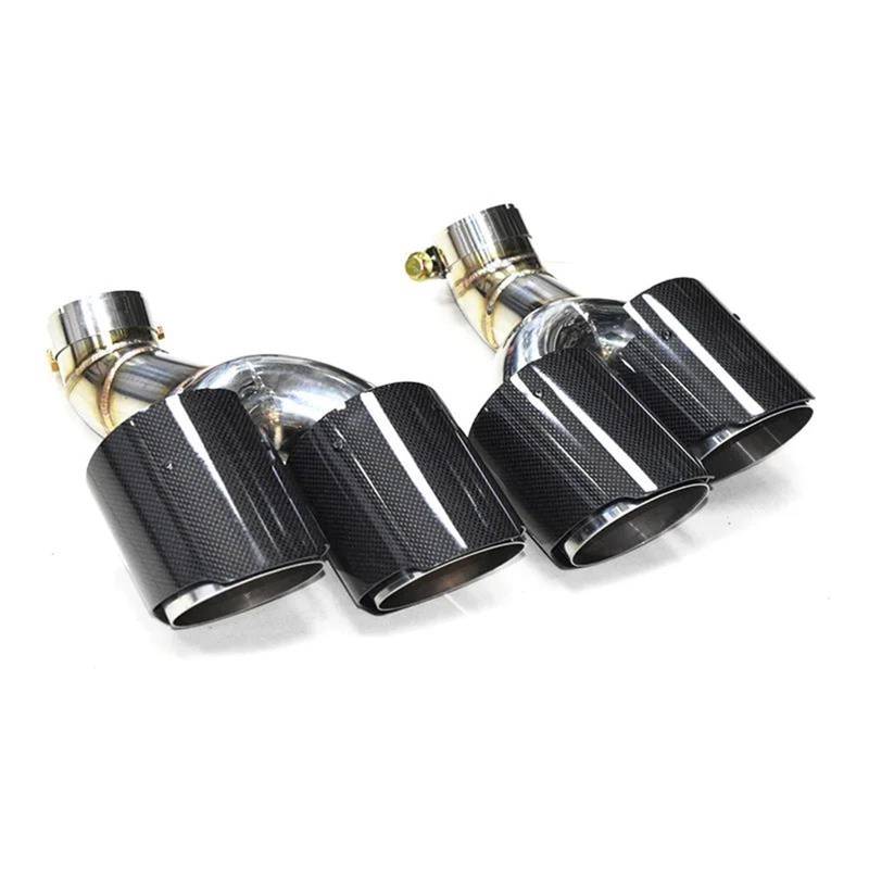 Auspuffblenden Quad Carbon Fiber Auto Auspuffblende Für A6 A7 C8 2020+ Schalldämpfer Spitze Auspuffanlage Düse Endrohr Spitzen Endrohrblende(Carbon E) von ZSKSJHSJ