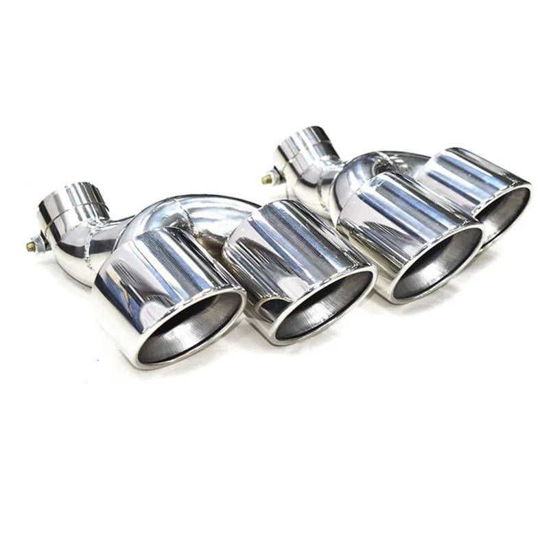 Auspuffblenden Quad Carbon Fiber Auto Auspuffblende Für A6 A7 C8 2020+ Schalldämpfer Spitze Auspuffanlage Düse Endrohr Spitzen Endrohrblende(Silber) von ZSKSJHSJ